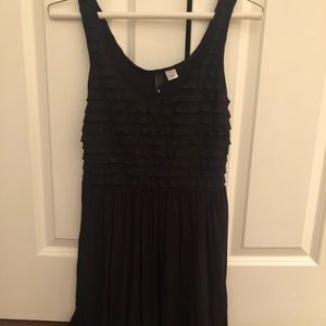 H&M Divided Black Ruffle Stretch Short Dress